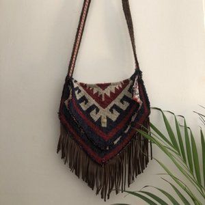 Handmade Fringed Woolen Crossbody bag